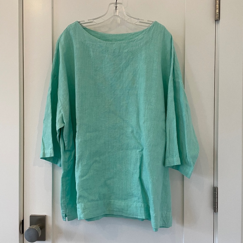 Brinn Walker XL Aqua Linen Tunic